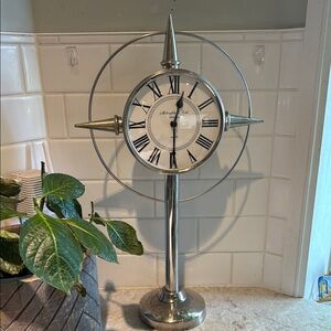 Mclaughlin & Scott Silver Metal Wall Clock with Roman Numerals